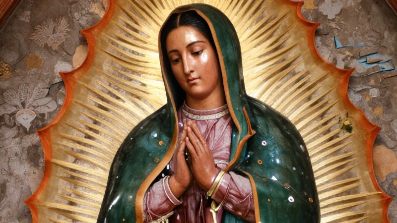 Descubre las 4 Apariciones de la Virgen de Guadalupe 4 Virgen de Guadalupe, arte devocional mexicano, luz dorada