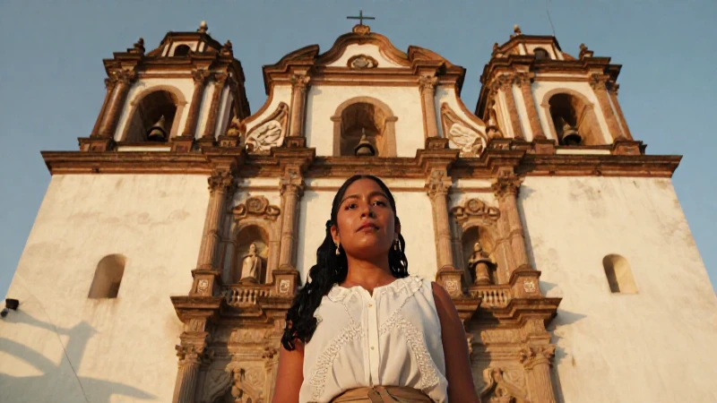 Arquitectura barroca mexicana al atardecer dorada