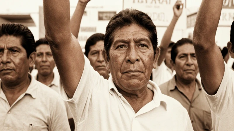 Trabajadores mexicanos protestan en foto antigua