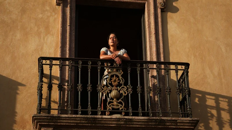 Leyendas de la CDMX: Mitos que Te Dejarán Sin Aliento 4 Retrato barroco de una mujer mexicana al amanecer