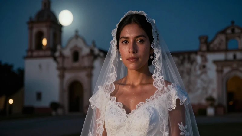 Descubre la enigmática Leyenda de la Novia de Culiacán 5 Novia espectral en ruinas mexicanas iluminadas