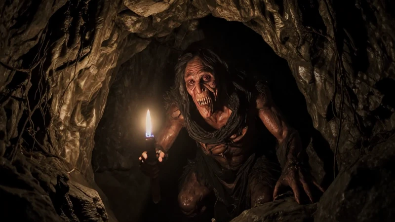 Figura mexicana acecha en una cueva oscura