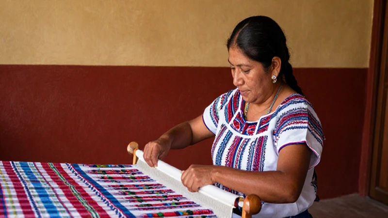 Tejedora mexicana, luz cálida y suave