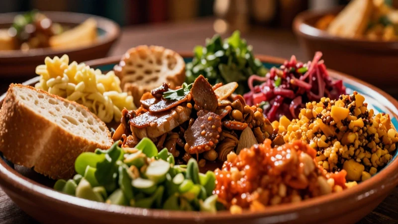 Comida mexicana tradicional, bellamente iluminada y detallada