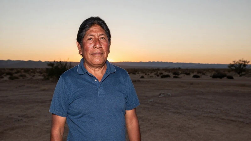 Retrato mestizo al atardecer en el desierto
