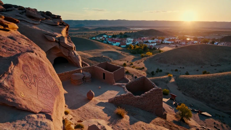 Leyendas de Saltillo: Mitos Fascinantes de Coahuila 10 Paisaje desértico mexicano, ruinas y luz cálida