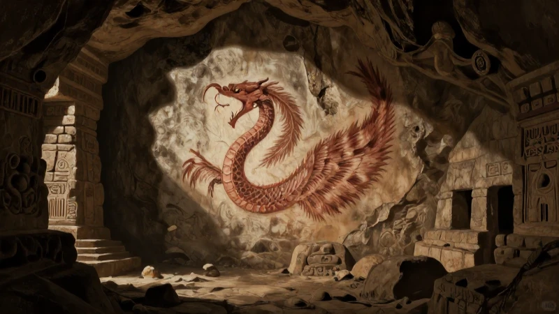 Descubre los Mitos y Leyendas Fascinantes de San Luis Potosí 11 Serpiente emplumada en ruinas antiguas