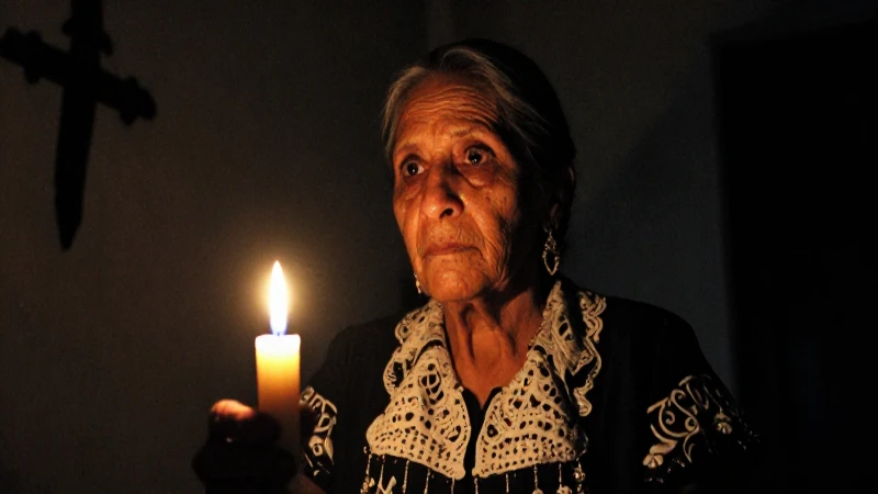 Leyenda de TERROR MEXICANA: 10 Historias que te HELARÁN 9 Anciana mexicana, luz temblorosa, horror gótico