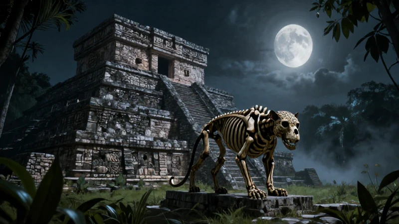 Leyenda de TERROR MEXICANA: 10 Historias que te HELARÁN 10 Ruinas mayas, jaguar esquelético, ambiente ominoso