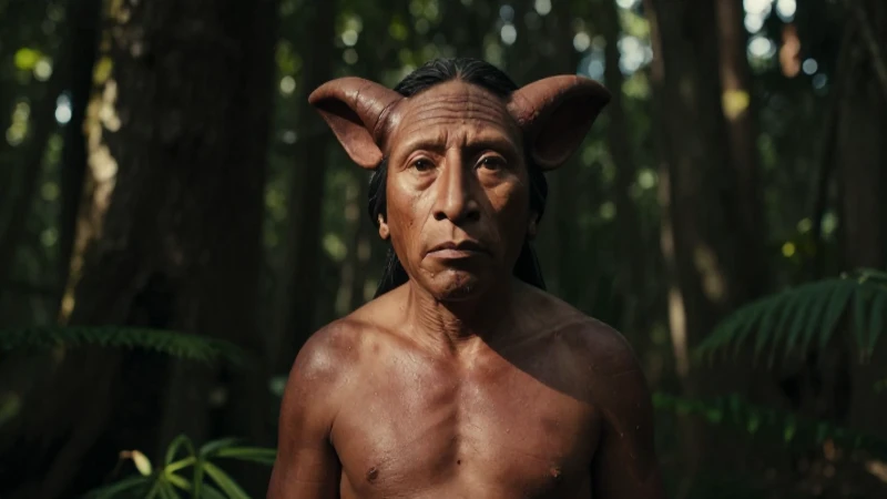 Criatura legendaria en bosque mexicano, luz dramática