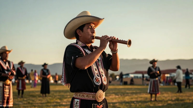 10 Mitos y Leyendas Cortas de Hidalgo que Te Sorprenderán 7 Atuendo Huasteca ritual con flauta, luz dorada