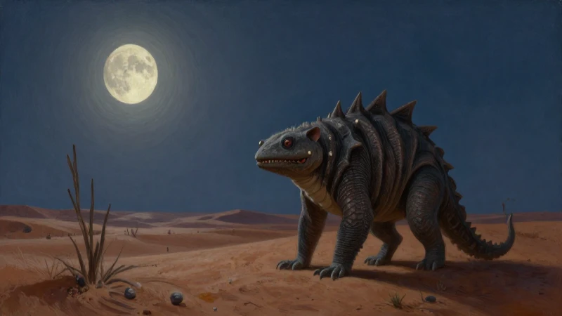 Leyendas de CHIHUAHUA: Mitos y HISTORIAS FASCINANTES 3 Pintura al óleo: chupacabras bajo luz lunar