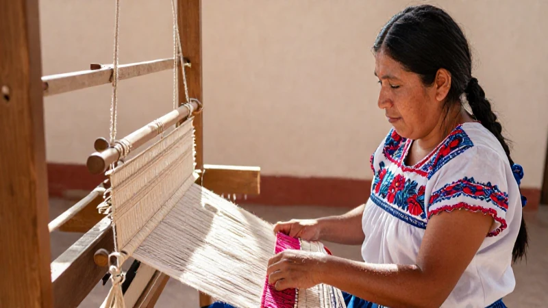 Leyendas de Tamaulipas: MITOS y HISTORIAS que ENAMORAN 5 Mujer teje tapiz con luz cálida