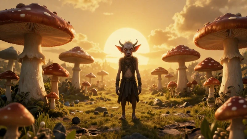Duendes traviesos en un bosque mágico y vibrante