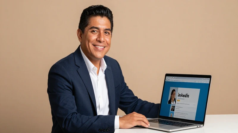Cómo usar LinkedIn Premium en México para buscar trabajo 5 Profesional mexicano sonríe en ambiente laboral cálido