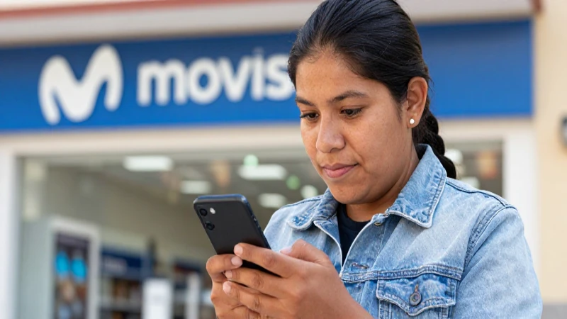 Cómo realizar una llamada por cobrar en Movistar 6 Mexicano mestizo con móvil, luz cálida