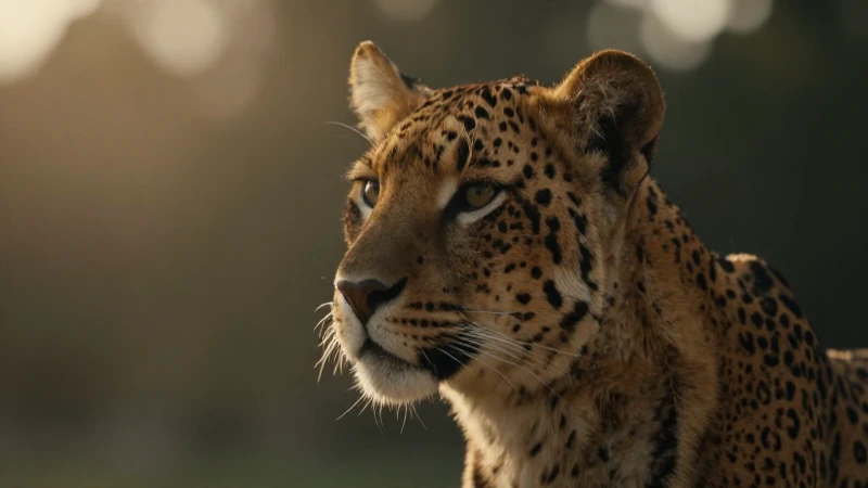 Cabeza de jaguar, luz dorada cinematográfica