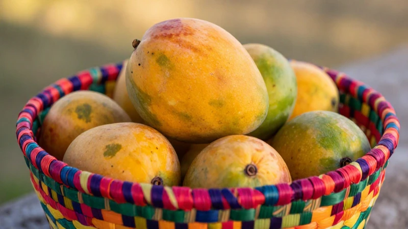 Descubre los 18 municipios de Sinaloa en orden cronológico 11 Cesta mexicana rebosa mangos al atardecer