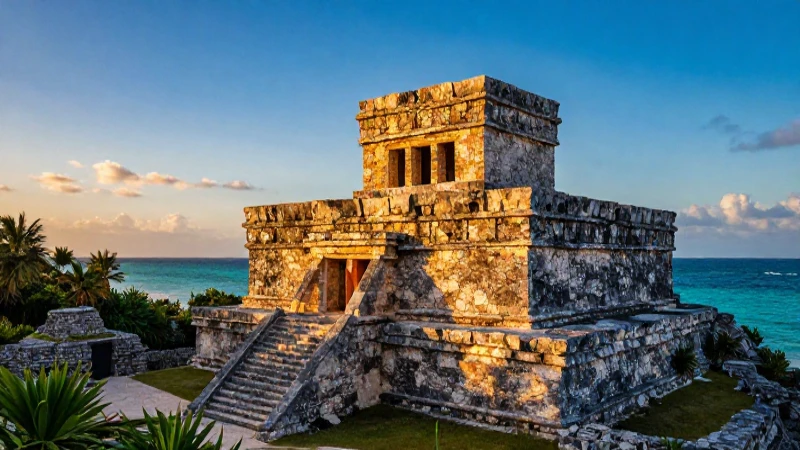 Tulum: ruinas mayas y atardecer dramático