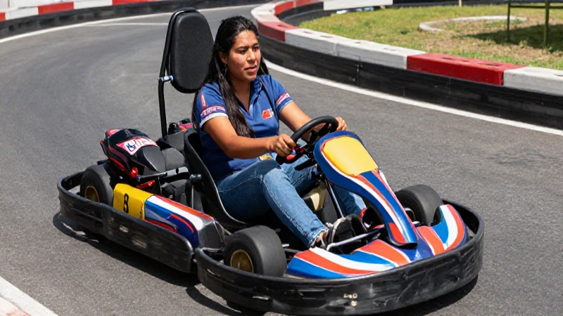 Jóvenes mexicanos disfrutan de carreras en go-karts