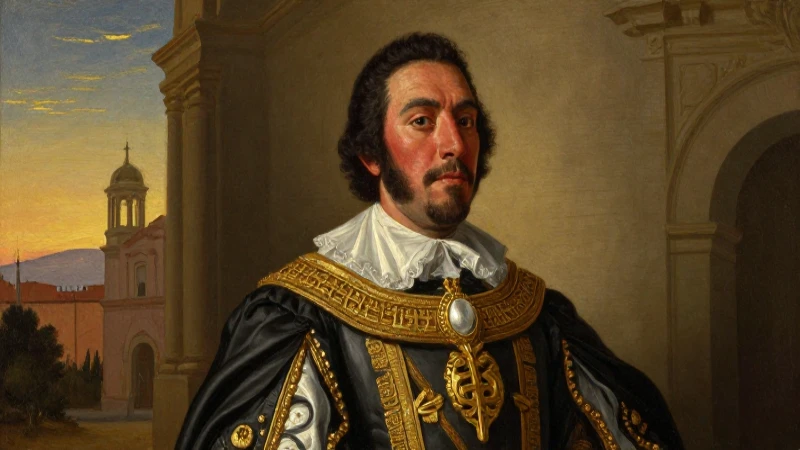 Luis de Velasco: El Virrey que Transformó Nueva España 8 Retrato barroco de Luis de Velasco, cálido y solemne