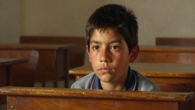 Retrato de niño mestizo al atardecer