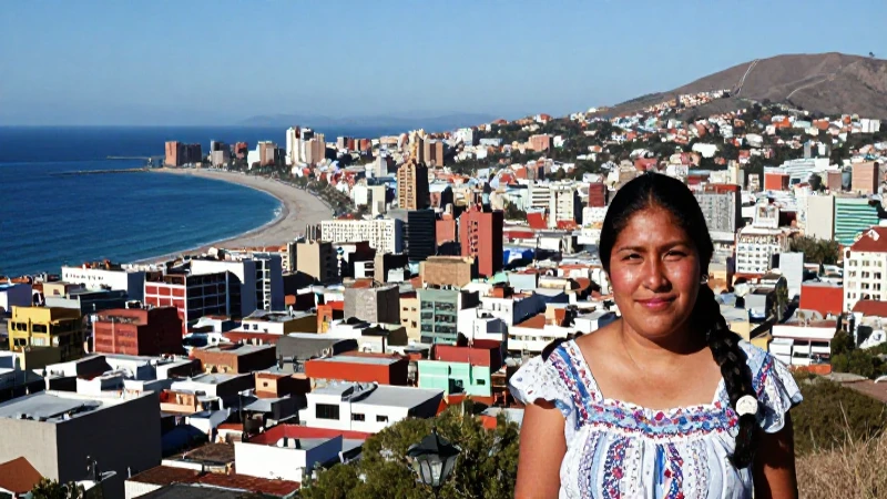 Ciudad La Paz, costa mexicana, luz y color