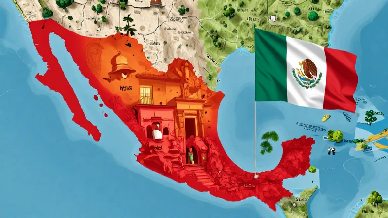 México, Morelos resaltado, mapa colorido