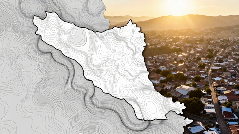 Mapa de Morelos con luz dorada