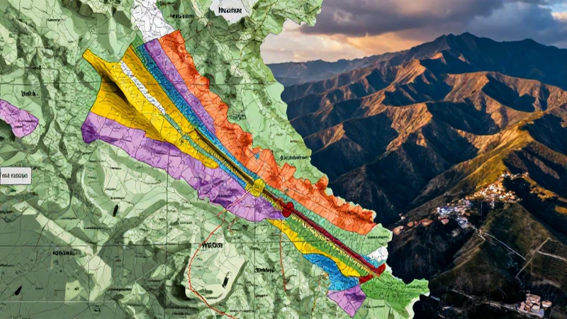 Nuevo León: mapa aéreo con colores vibrantes