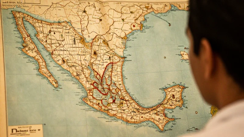 Mapa de Quintana Roo: Ubicación y Capital Revelados 3 Mapa antiguo de Quintana Roo, luz cálida