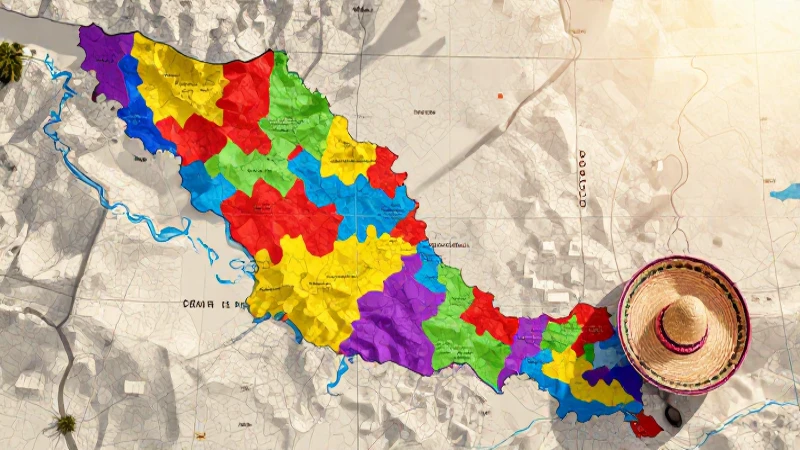 Mapa de Campeche: ¡Descubre su Ubicación y Capital! 2 Campeche, mapa vibrante y soleado de México