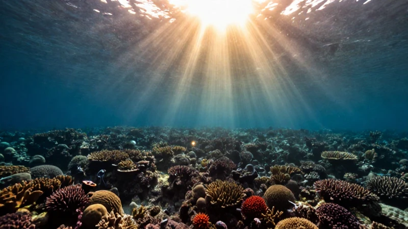 Explora el Mar Patrimonial de México: Territorio y Economía 9 Arrecife marino dramático en hora dorada