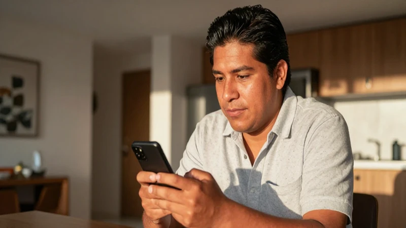 Cómo llamar a EE. UU. desde un celular Telcel en México 4 Mexicano, con rasgos mestizos, usa su móvil