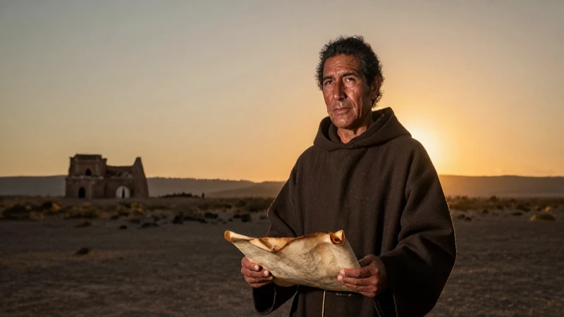 Fray Marcos de Niza: BIOGRAFÍA y AVENTURAS Inolvidables 7 Fray Marcos observa el desierto al atardecer