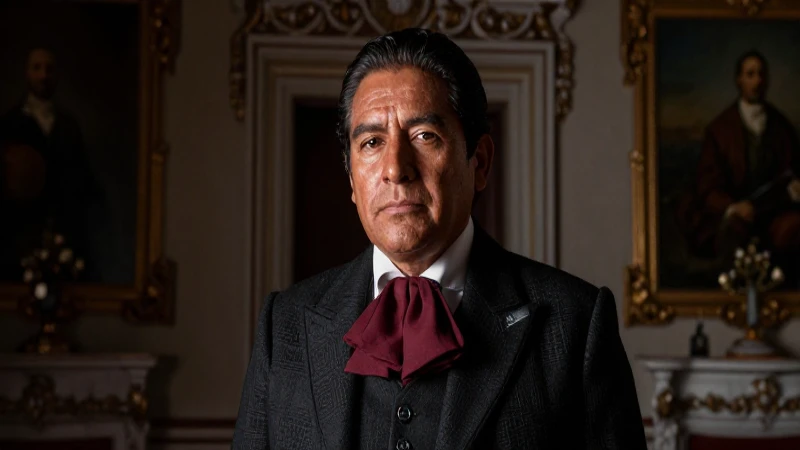 Retrato mestizo mexicano en estilo siglo XIX