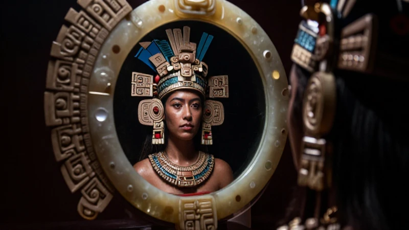Matlalcueitl: Crea Curiosidad con su Misteriosa Leyenda 7 Matlalcueitl: diosa azteca en espejo de obsidiana
