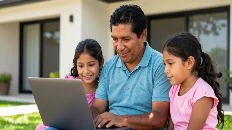 Familia mestiza sonríe en un día soleado