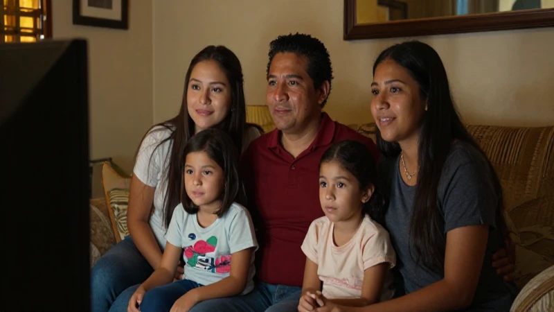 Cuáles son los servicios que ofrece Megacable en Ixmiquilpan 4 Familia mestiza, piel bronceada, viendo televisión