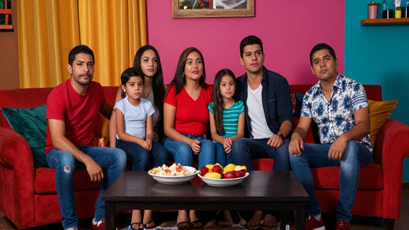 Información sobre Megacable León disponible 5 Familia mexicana ve televisión, ambiente cálido