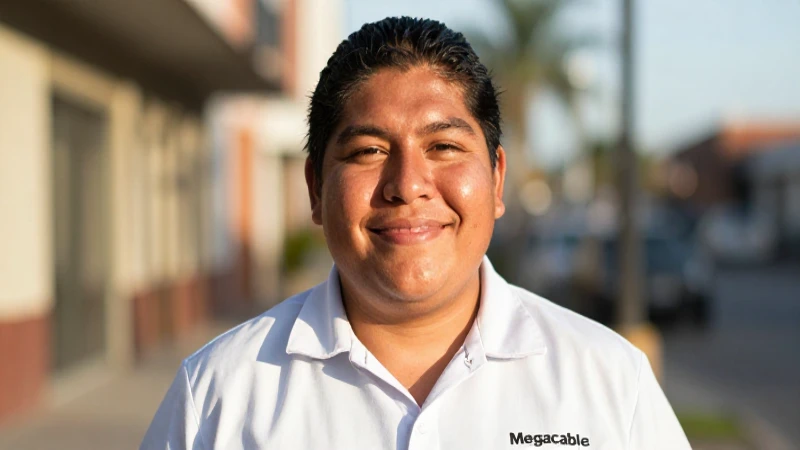 Información sobre Megacable en Martínez de la Torre 5 Retrato sonriente de empleado mexicano con luz cálida
