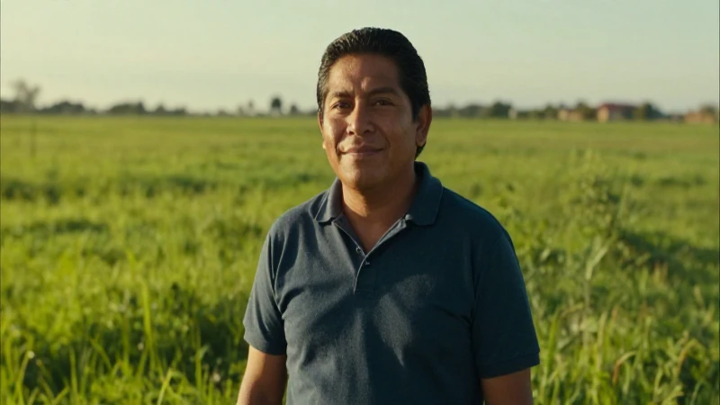 Mexicana sonriente en prado soleado y cálido