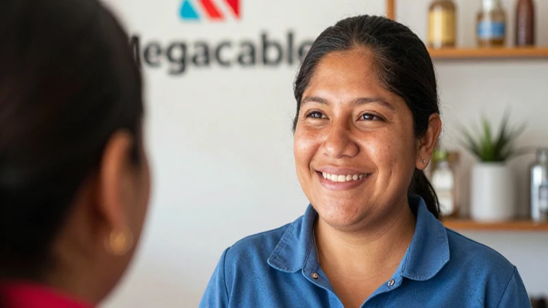 Cliente sonriente, empleado amable y luz cálida