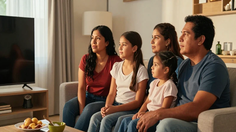 Familia mexicana disfruta la tarde en casa