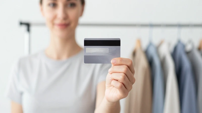 Mujer con tarjeta de crédito en estudio
