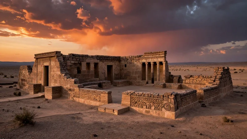 Mitos de Sonora: 10 Leyendas Sorprendentes que Debes Conocer 11 Ruinas antiguas, desierto, atardecer, atmósfera onírica