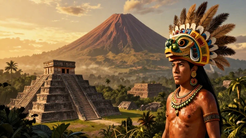 Mitos mexicanos en paisaje volcánico y místico