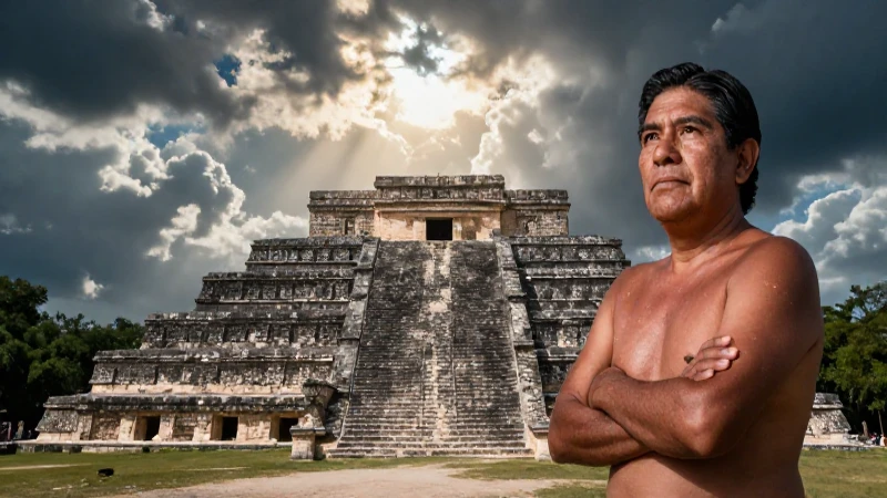Ambiente místico mexicano, ruinas mayas imponentes