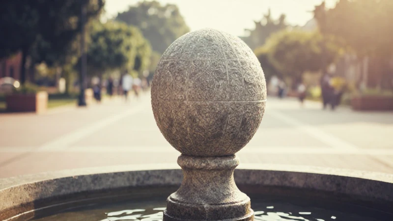 Cuáles son los principales Monumentos Emblemáticos de Celaya 3 Fuente esférica de piedra en fotografía vintage