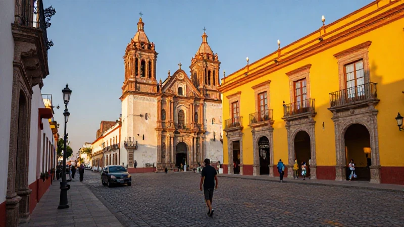 Centro histórico mexicano, cálido y colorido